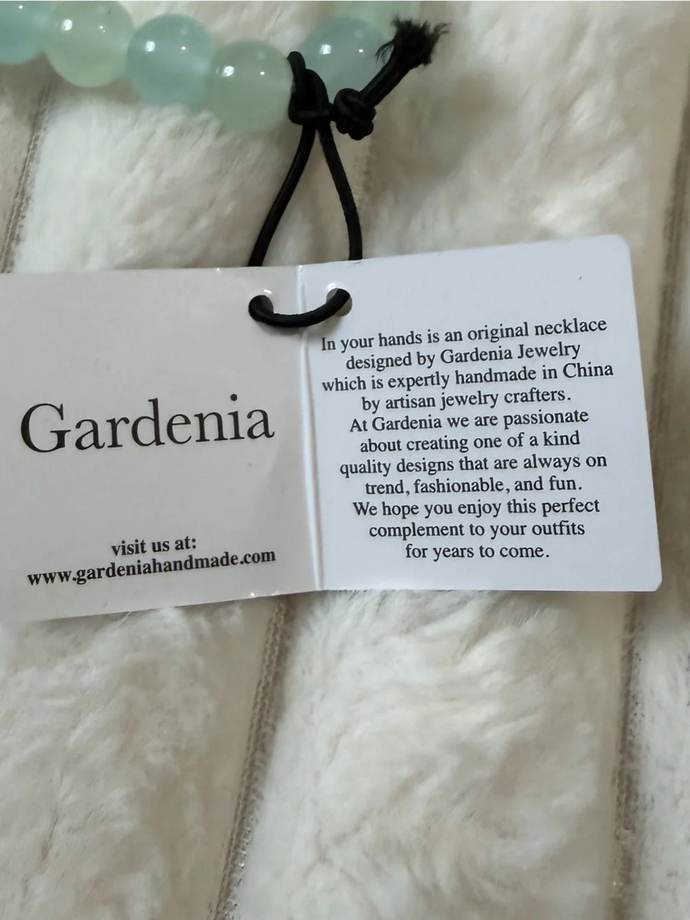 Gardenia High quality crystals /Gold Seahorse Pendant Beaded Necklace - Seafoam - Picture 5 of 5